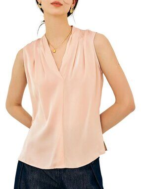 Elegant 19MM Mulberry Silk Sleeveless Blouse for Women - Chic & Lightweight Top